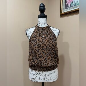 Sienna Sky Leopard Print Halter Top Brown Black Animal Print Size M